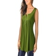 thumbnail image 3 of Nananla Women's Pleated Sleeveless T-shirt Top, 3 of 4