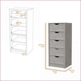 thumbnail image 4 of Dressers | Dillon 5-Drawer Narrow Tall Chest, Concrete Gray | Engineered Wood, 4 of 7