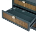 thumbnail image 6 of UBesGoo 3-Drawer Dresser Green, Natural Rattan & MDF Bedroom Storage Solution, 6 of 16