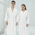 thumbnail image 7 of TAIAOJING Womens Plush Soft Robe Fluffy Ladies Men Couple Cloth Robe Sleepwear White Blue Polyester Dressing Gown Kimono Bath Robe Bathrobe For Hotel Home, 7 of 7