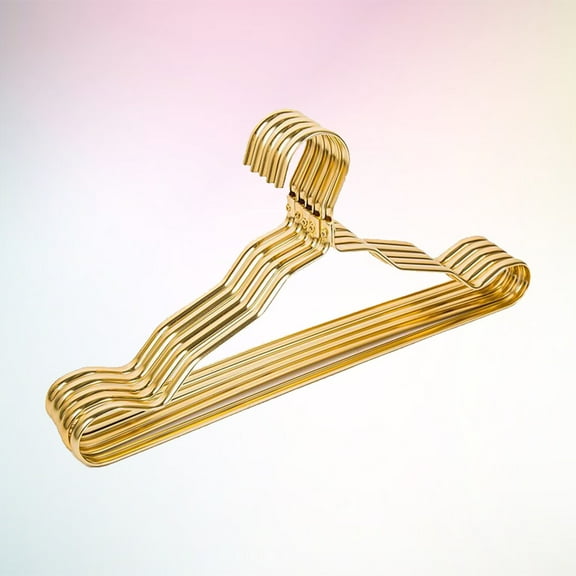 Raindrops 5Pcs Golden Metal Hangers for Adults Clothing Tidy Organization in Home and Laundry