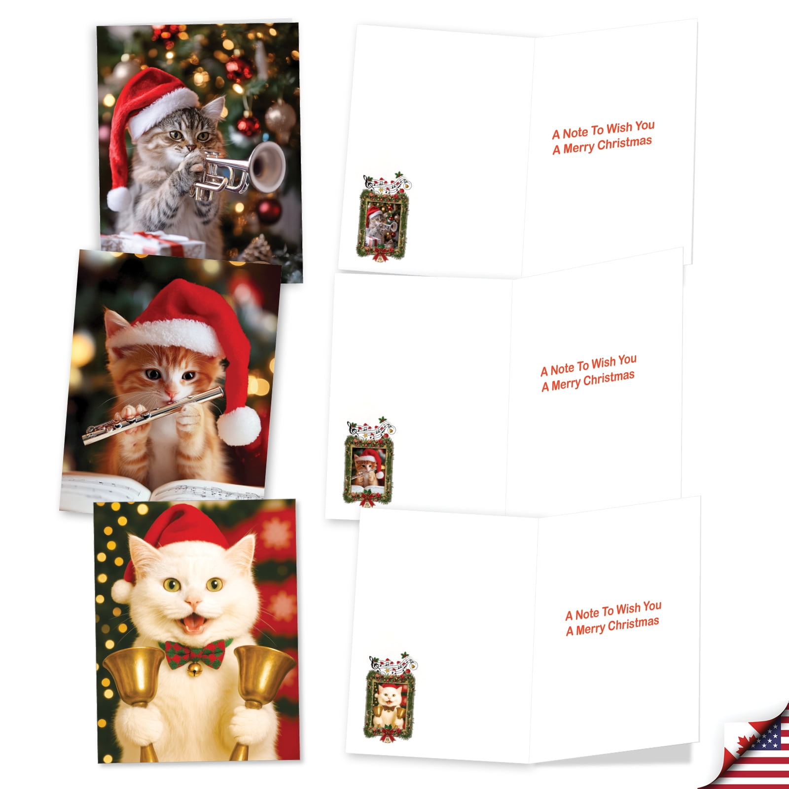 The Best Card Company 20 Assorted Christmas Notecards Bulk Set 4 X 5.12 Inch With Envelopes (10 Designs, 2 Each) Royal Holiday Dogs AM8596XSG-B2x10 - View #6