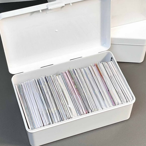 JWshufel Flip Top Storage Box Long Lasting Plastic Organizer for Home Office Versatile Compact Size Large Capacity Easy Access One Handed Use Suit for Desk Accessories
