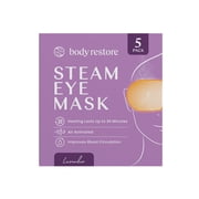Body Restore Self Heating Disposable Steam Eye Mask for Stye Eye Treatment and Relaxation, 5 Pack, Lavender, Suitable for Women and Men