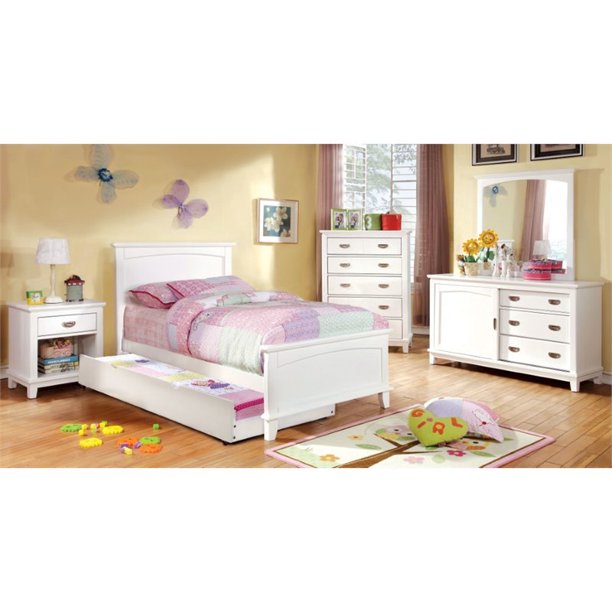 Furniture of America Hailey 3 Piece Full Panel Bedroom Set in White