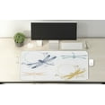 thumbnail image 2 of Dragonfly Computer Mouse Pad, Floral Spring Bugs Wings Flower Petals Animal Nature Themed Motif, Rectangle Non-Slip Rubber Mousepad X-Large, 35" x 15" Gaming Size, Multicolor, by Ambesonne, 2 of 2