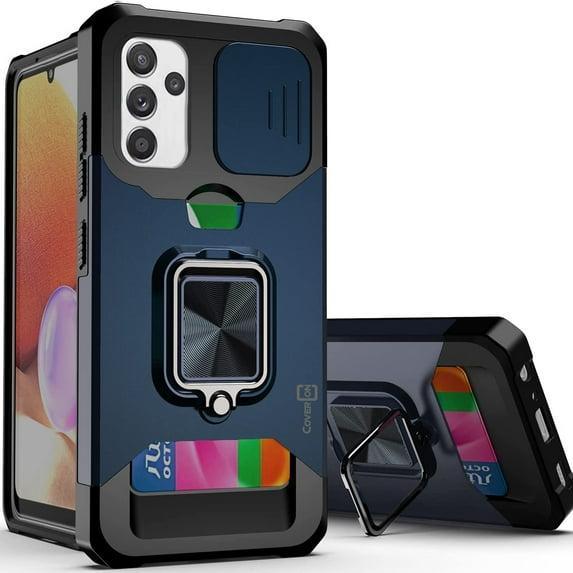 CoverON For Samsung Galaxy A04s Ring Case, Kickstand Rugged Phone Cover Magnetic Car Mount Compatible - Navy Blue