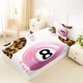 thumbnail image 4 of Castle Fairy Vintage Billiards Twin Sheets 3pcs, Leopard Print Billiards Bedding, Pink Brown Black,1 Fitted Sheet, 1 Flat Sheet and 1 Pillowcase, 4 of 6
