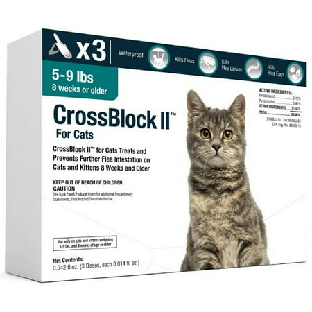 CrossBlock II Flea Control for Cats and Kittens (3-Pack) 5-9
