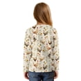 thumbnail image 2 of Xixirimido Roosters Sunflower Dandelion Pattern Girls Long Sleeve Shirts Casual T-shirt Loose Fit Tunic Tops Crewneck Tie-hem Blouse Tees for Fall Winter, Size 7-8, 2 of 7
