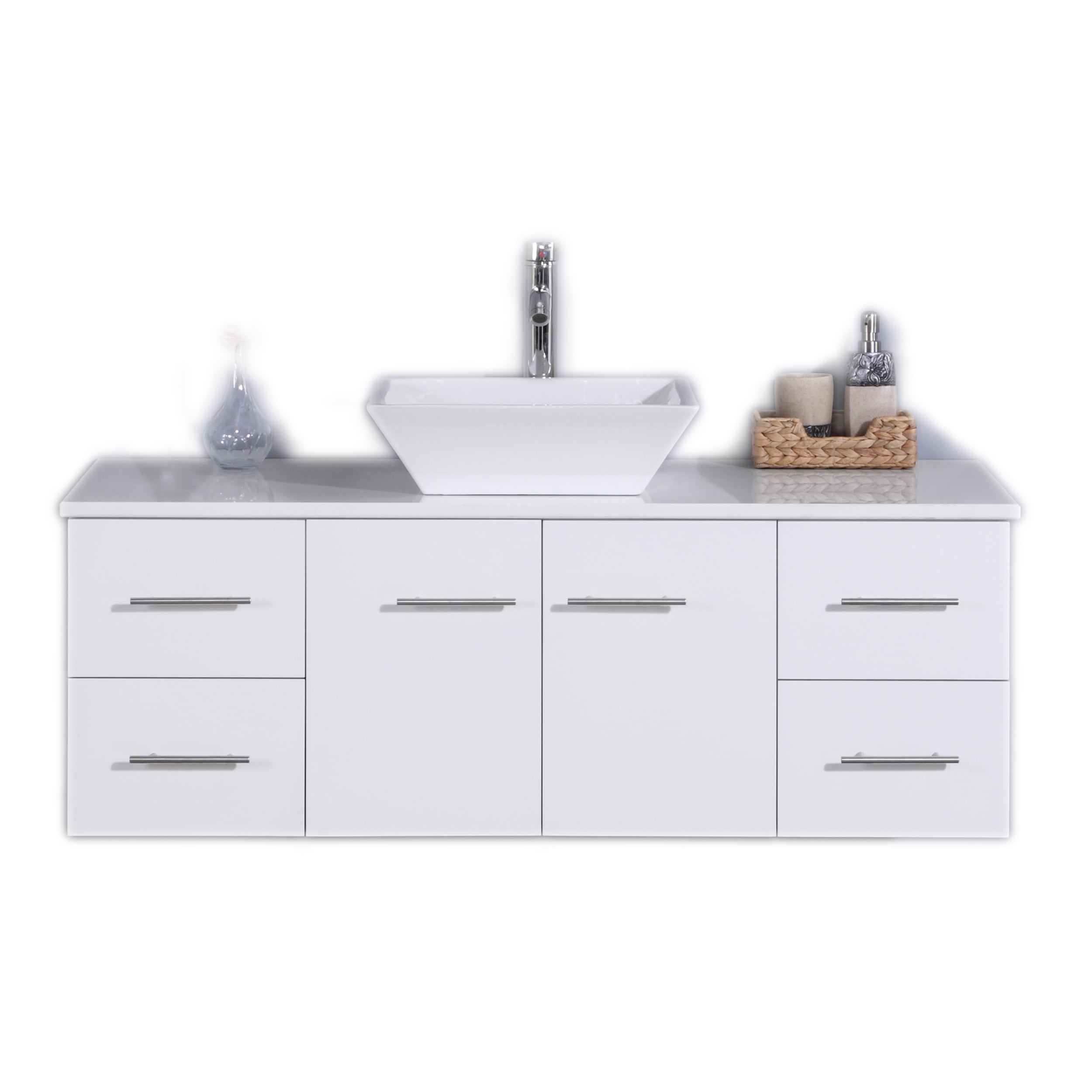 White Modern Bathroom Vanity, Bathroom Vanity Tops With Sink 48 Inches