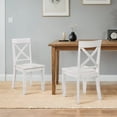 thumbnail image 7 of Duhome Solid Wood Dining Chair Set of 2, Cross Back Design, Comfortable and Durable for Dining Room,White, 7 of 7