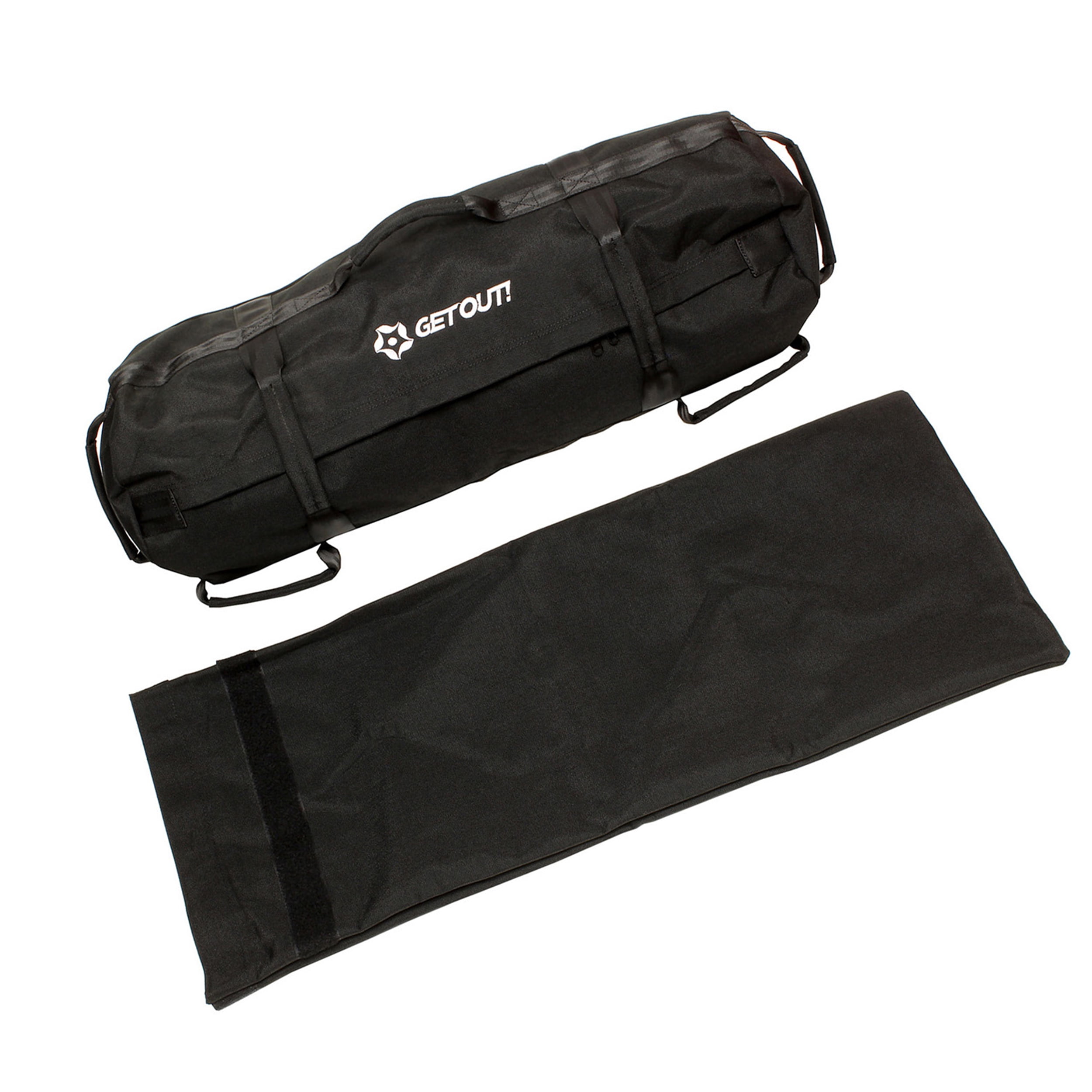 Get Out! Sandbag Workout Bag 25 to 75lbs Black Exercise Sand Bags with Handles