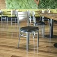 thumbnail image 2 of Flash Furniture HERCULES Series Silver Slat Back Metal Restaurant Chair - Black Vinyl Seat, 2 of 12