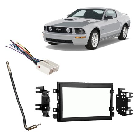 Fits Ford Mustang 2007-2008 Double DIN Stereo Harness ... 2007 ford mustang dash wiring harness 