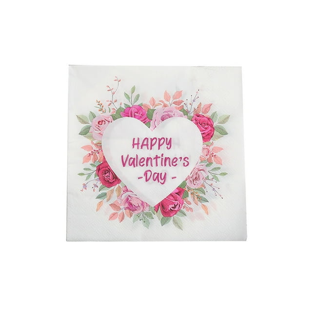 Decoraciones de la Fiesta de Cumpleaños Día de San Valentín Servilletas Impresas Desechables 16.5x16.5cm Toallas de Cara de Papel Multicolor Decoraciones de la Fiesta Del Té