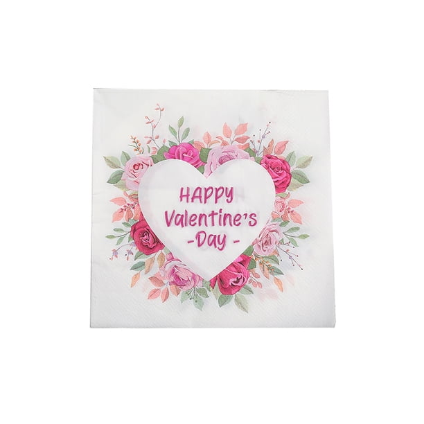 Decoraciones de la Fiesta de Cumpleaños Día de San Valentín Servilletas Impresas Desechables 16.5x16.5cm Toallas de Cara de Papel Multicolor Decoraciones de la Fiesta Del Té