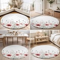 thumbnail image 4 of Round Area Rugs 4Ft, Red Poppy Flower Non-Slip Washable Circle Rugs Carpet, Garden Floral Botanical Painting Indoor Outdoor Rug Floor Mats Throw Runner for Bedroom Living Room Bathroom, 4 of 8