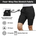 thumbnail image 4 of 5-Pack Women’s Flex Cargo Shorts with Elastic Waistband and Drawstring – Comfortable Fit with 6 Pockets and Stretch Fabric (S-2XL), 4 of 5