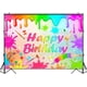 thumbnail image 3 of Fondo de cumpleaños con tema de artista para niños, decoración para fiesta de cumpleaños, fondo de fotografía con graffiti desordenado, pancarta para fiesta Let's Paint (7 x 5 pies), 3 of 6