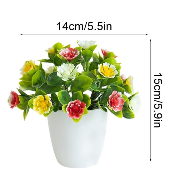 SLYNSHome Artificial Pot Flowers Small Fake Plants with Pot Mini Potted Plants for House Office Tabletop Decoration - Multicolor