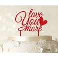 thumbnail image 1 of Love You More Wedding Cake Topper Personalized Red Cake Topper Color Option Available 6-7 Inches Wide, 1 of 1