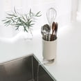 thumbnail image 4 of Carrotez - Soporte de secado para cubiertos y utensilios de cocina, escurridor de cubiertos peque&ntilde;os autodrenable, beige, 1 pieza, 4 of 9