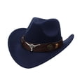 thumbnail image 3 of Sombrero de vaquero occidental Sunnimix Azul marino para adultos, 3 of 8