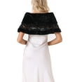 thumbnail image 3 of INSPIRE CHIC Women's Wedding Cape for Dress Lace Trim Evening Faux Fur Shawl Shrug S Black, 3 of 5