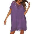 thumbnail image 3 of Bathing Suit Cover Ups for Women Hollow out Crochet Cover up Beach Coverup Swimsuits Alsol Lamesa, 3 of 5