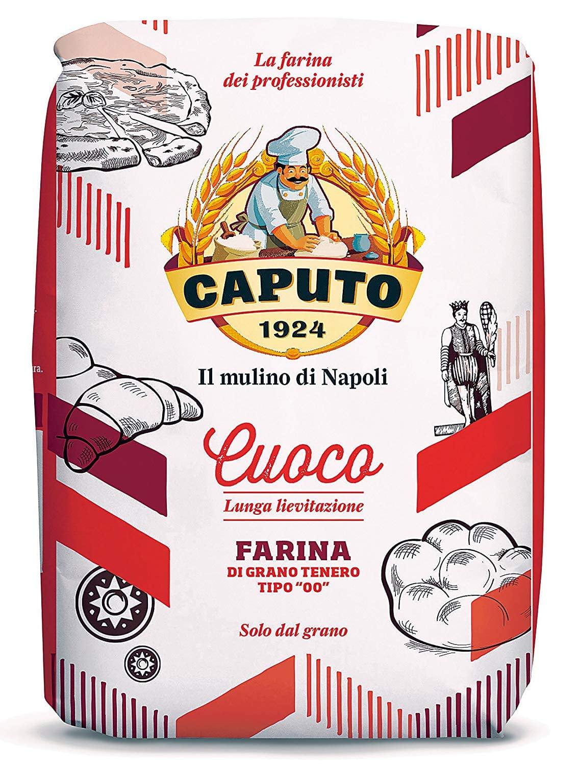 Antimo Caputo Chefs Flour 2lb (Pack Of 10) - Italian Double Zero 00 - Soft Wheat for Pizza Dough, Bread, &amp; Pasta