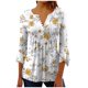 thumbnail image 1 of Camisetas de Cuello en V Mujeres, Impreso 3/4 Manga Blusa Casual Hecha de Cómodo Estante de Imitación para Toda la Temporada de Uso Diario, Camisetas Casuales de Mujer, 1 of 5