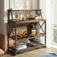 thumbnail image 2 of Bestier 3 Tier Liquor Bar Table Wine Bar Cabinet Coffee Station for Kitchen Rustic, 2 of 8