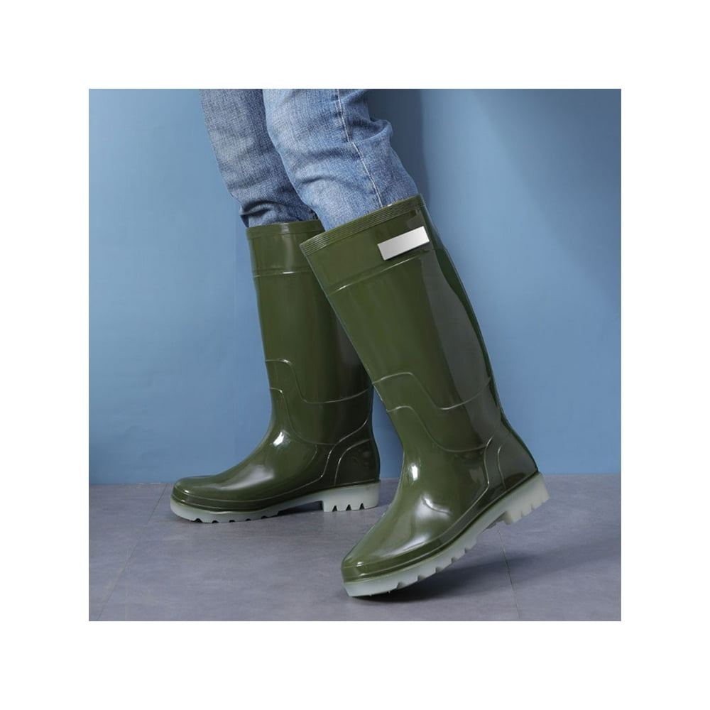 LUXUR Mens Garden Hunting Boots Classic High Waterproof Work Boot Womens Mid-Calf Rain Shoes