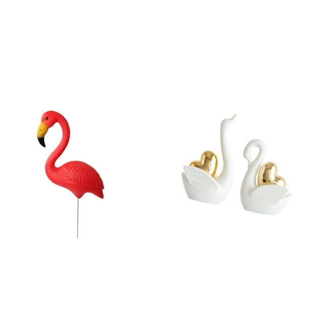 Figura Decorativa De Cisne Flamenco Para Jardín, Ideal Para La Primavera Y Las Fiestas. Perfecta Para Decorar Parejas, Como Mesa, Estantería O Entrada.