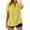 Yellow, variant on Clearance! Prolriy Womens Summer Tops Loose Button Shirt Top Stand Solid Color Sleeve Collar Casual Women's Shirt Summer Shirts for Women Navy S