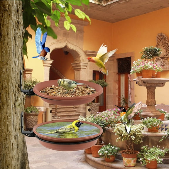 AZXY 2pc Bird Feeder Clearance,Platform Feeders,Hanging Bird Feeders Outdoor,Plastic Birdfeeder for Yard Garden