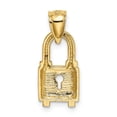thumbnail image 3 of 14K Yellow Gold Lock with Key Hole Charm Pendant, 3 of 4