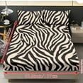 thumbnail image 2 of COEQINE Full Size Sheet Set Comfy Easy Care 3 Pieces Bedding Set Include 1 Fitted Sheet & 2 Pillowcases, All Around Elastic Fitted for Women Men, Beige Zebra Print, 2 of 5