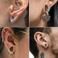 thumbnail image 4 of 5/10 PCS 16G Seamless Septum Nose Piercing Rings Zirconia Segment Tragus Hoop Rings 316 Stainless Steel Helix Ring Stack Clickers Ear Plugs Hangers Women Body Jewelry, 4 of 7