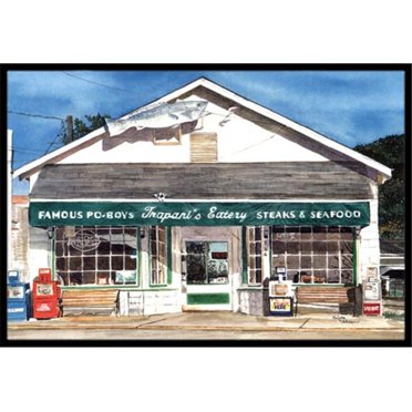 Carolines Treasures  Trapanis Eatery Indoor Or Outdoor Doormat