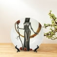 thumbnail image 6 of Wukai Gothic Skeleton With Roses Print Decorative Plate for Display,Bone China Decorative Plate, Ceramic Dinner Plate with Stand, Vertical Ceramic Plate-10in, 6 of 6