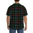 thumbnail image 3 of Kdxio Men'S Hawaiian Shirt For Men Short Sleeve Shirt Buffalo Plaid Dark Green Summer Casual Holiday Beach Button Down T-Shirts, 3 of 5
