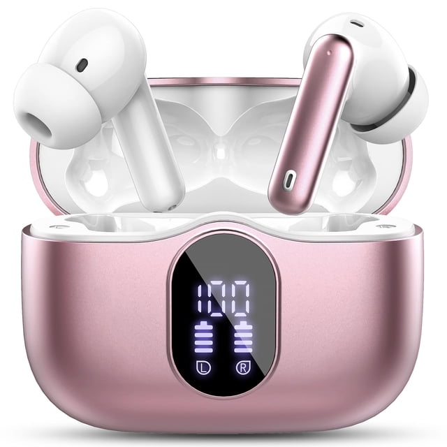Auriculares inalámbricos Btootos A90 Bluetooth 5.4 IP7 color oro rosa