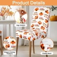 thumbnail image 3 of 4 Pcs Fall Chair Covers for Dining Room, Thanksgiving Stretch Removable Dining Chair Cover Set of 4, Autumn Turkey Chair Slipcovers Seat Protector for Fall Restaurant Decor, 3 of 6
