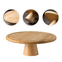 AURARMLET Decorative Wooden Cake Display Stand Light Brown, Dessert Stand for Parties and Events, 1 Piece