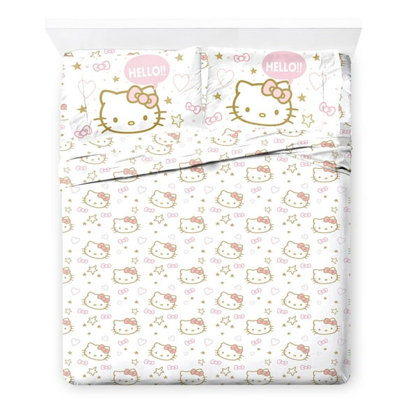 Juego de sábanas Jay Franco Hello Kitty ultrasuaves, tamaño completo