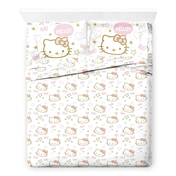Juego de sábanas Jay Franco Hello Kitty ultrasuaves, tamaño completo