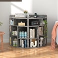 thumbnail image 3 of VECELO Corner Cabinet Storage with USB Ports and Outlets, Wooden Cubby Bookshelf for Small Space, Adjustable Shelves Corner Cube Toy Storage for Playroom, Bedroom, Living Room, Gray, 3 of 12
