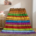 thumbnail image 4 of Rustic Barn Door Blanket Colorful Rainbow Throw Farmhouse Wooden Decor Gifts for Women Kids Girls Men Husband Wife Birthday Soft Plush Throw 50"x60", 4 of 6